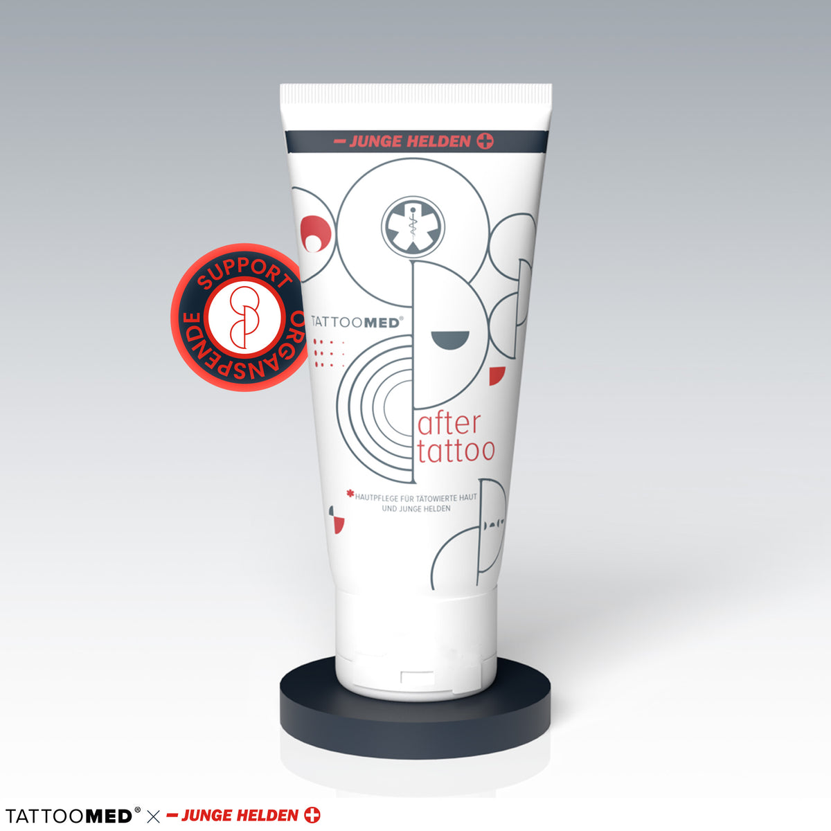 TattooMed® After Tattoo x Junge Helden Special Edition - 100ml vor neutralem Hintergrund