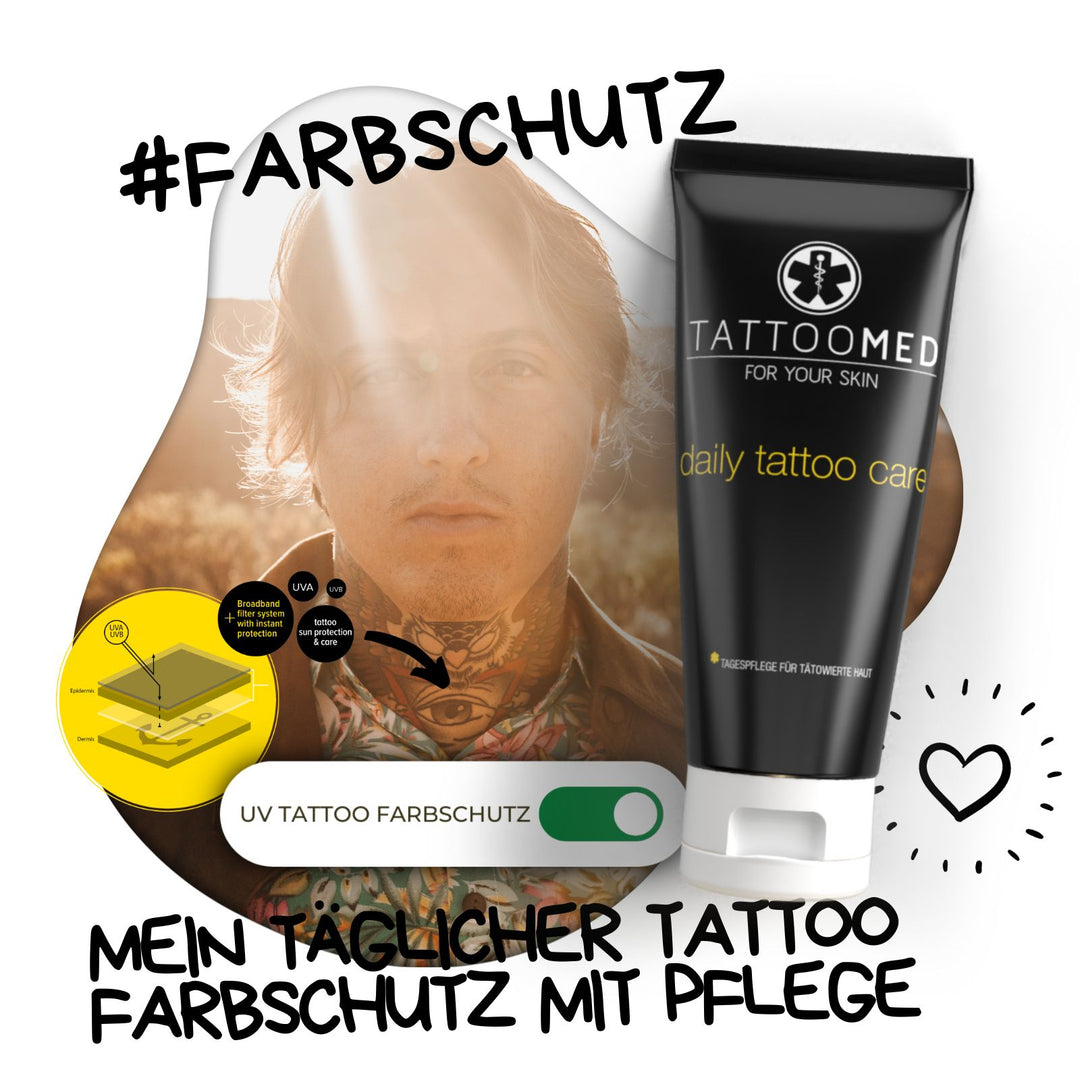 Mein täglicher Tattoo Farbschutz mit Pflege