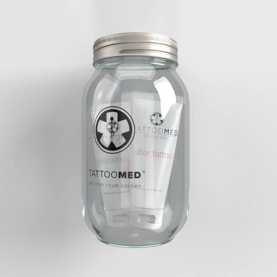 TattooMed® Tattoo Spardose Big + Gutschein + All in Bundle CARE