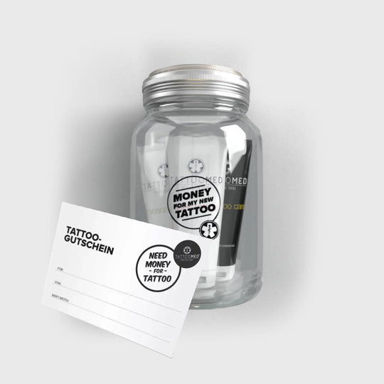 TattooMed® Tattoo Spardose Big + Gutschein + All in Bundle CARE