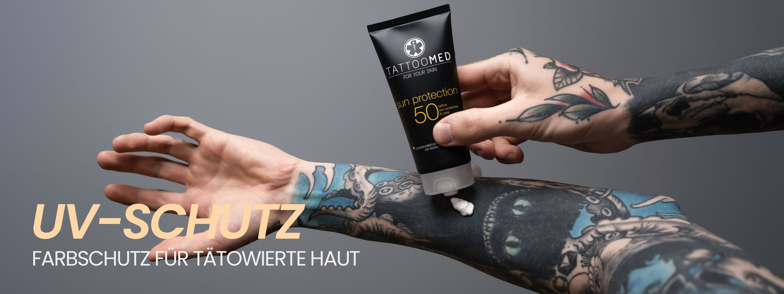 TattooMed UV-Schutz Sun Protection 50 auf tätowierter Haut