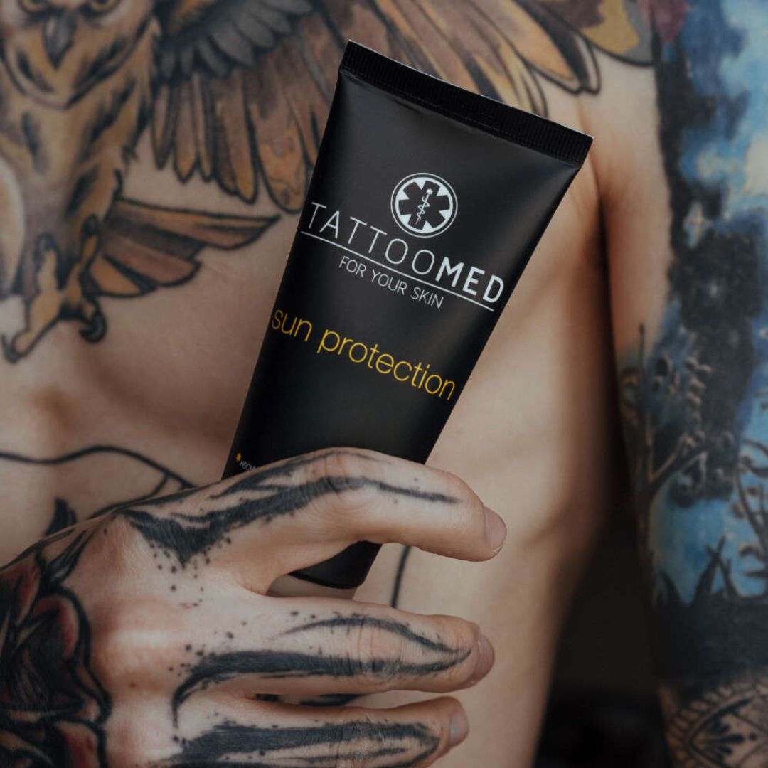 TattooMed® Sun Protection LSF30 - tätowierte Brust
