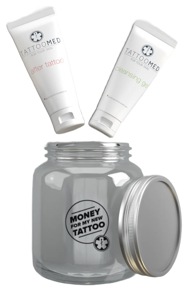 TATTOOMED® Tattoo Spardose Big + Complete Care Bundle