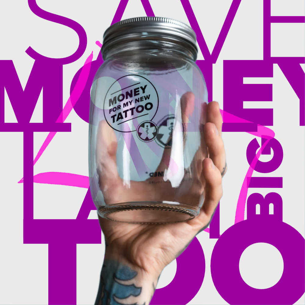 TattooMed® Tattoo Spardose Big + Gutschein + Complete Care Bundle